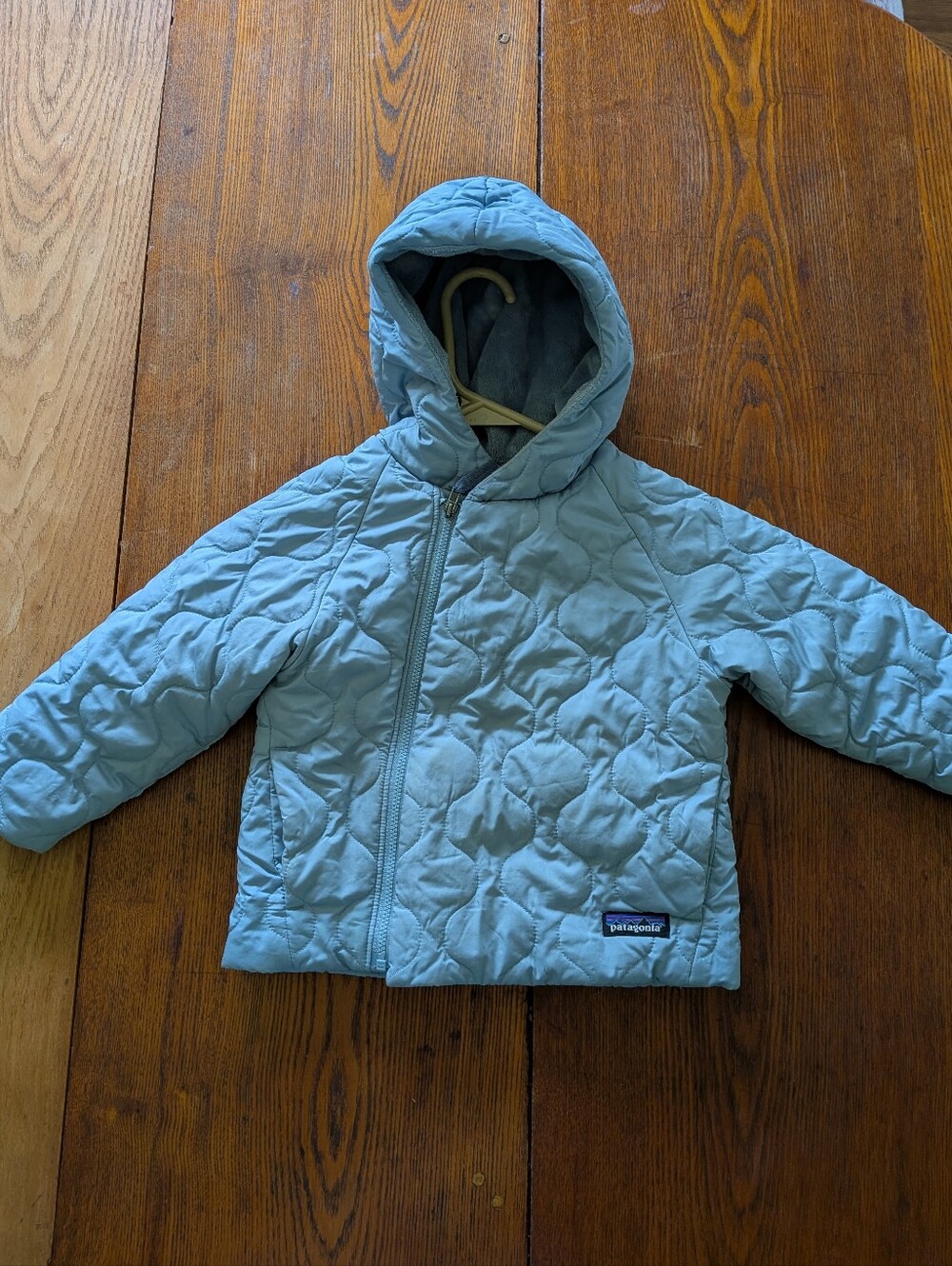 Patagonia Kids Light Blue Quilted Hooded Puffer Jacket 2T #1